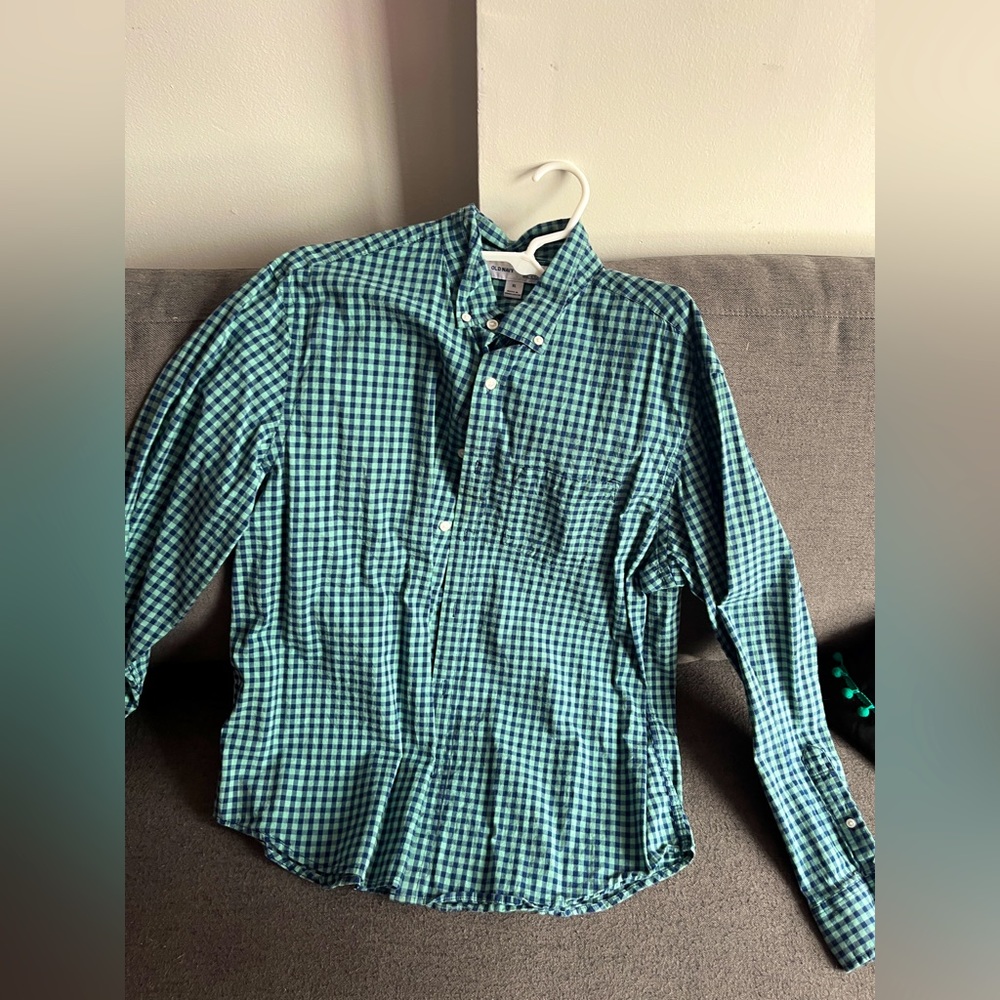 Used Men’s Old Navy Flannel | XL | Blue & Aqua Checker